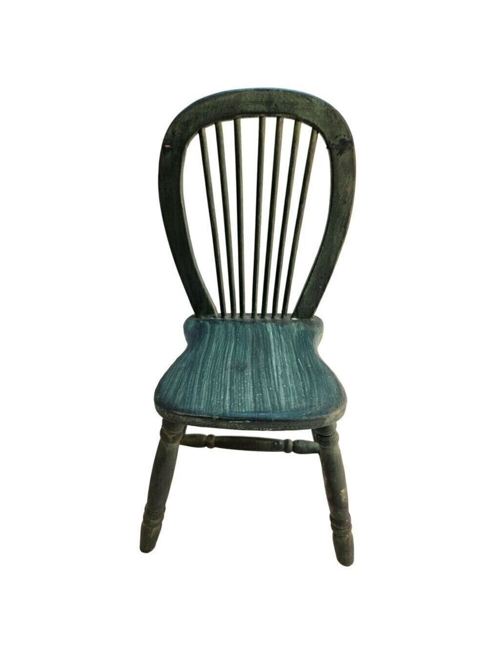Green Wooden Spindle Back Miniature Chair 15 Inch